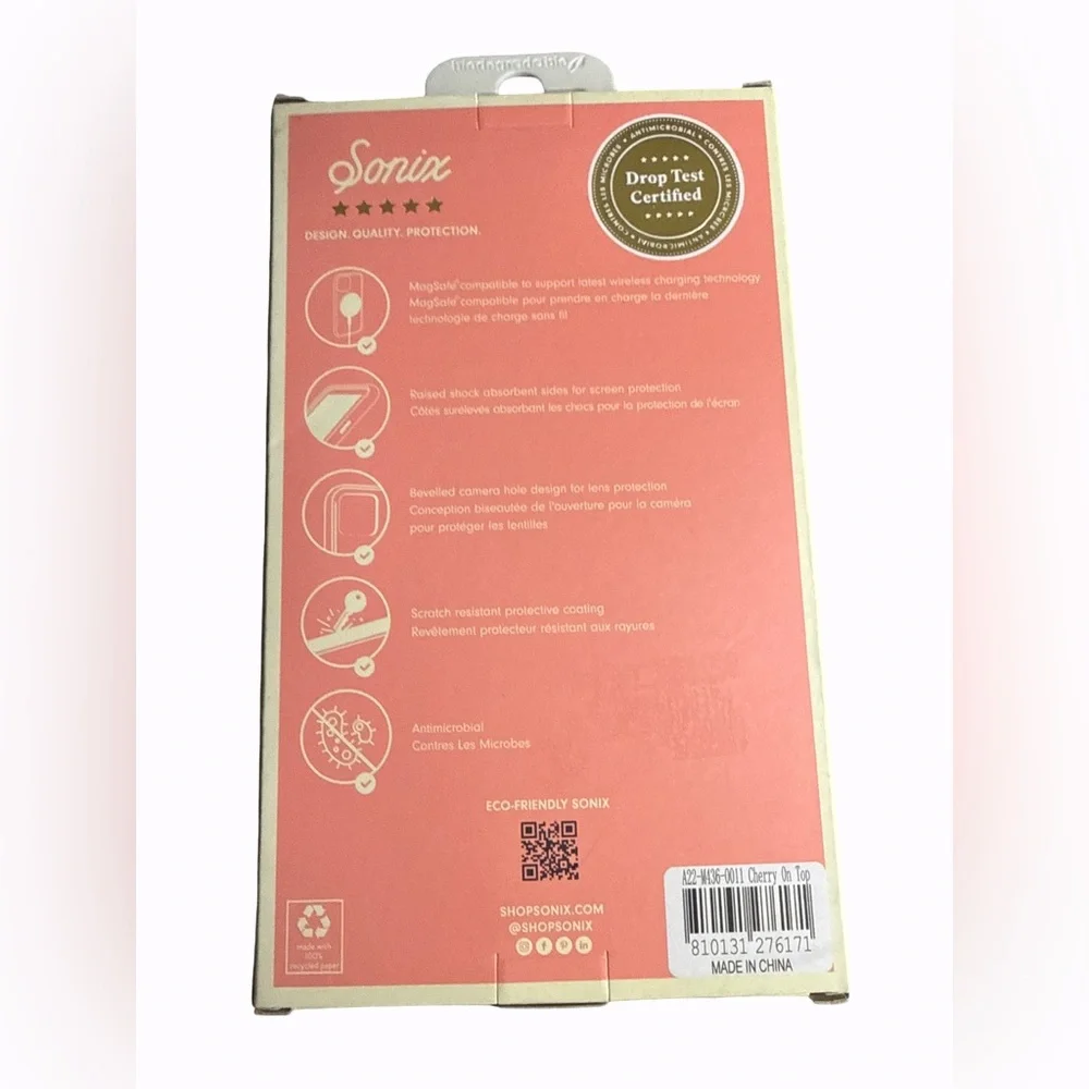 Sonix MagSafe iPhone 2024, 6.1 inch Case Cherry New in Box